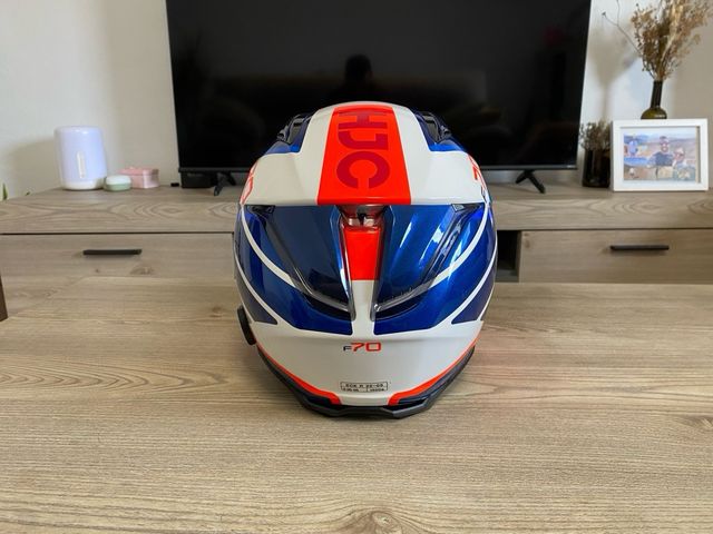 Casco HJC F70 Azul y Blanco