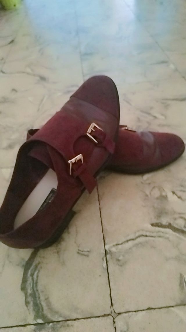 Zapatos Sefra Rojos Doble Hebilla 