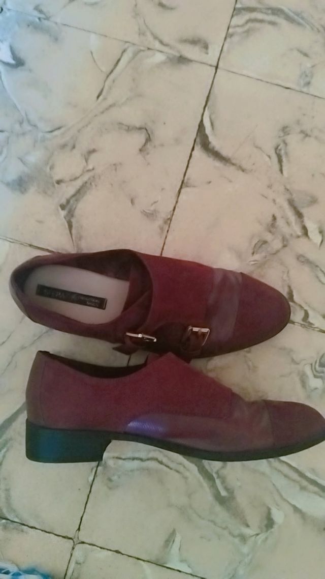 Zapatos Sefra Rojos Doble Hebilla 