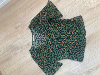 Camisa Estampada Animal Print Manga Corta