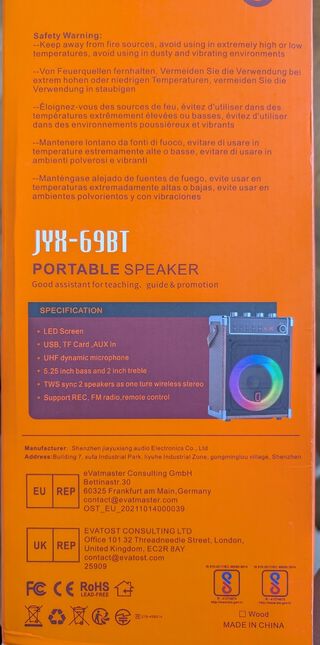 Máquina Karaoke JYX 69BT con 2 Micrófonos