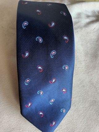 Corbata azul con estampado de cachemir