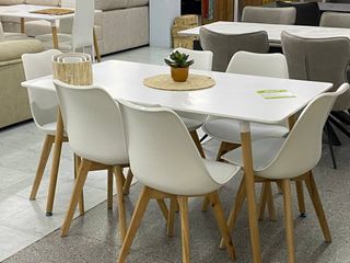 Mesa comedor con 6 sillas acolchadas NUEVO