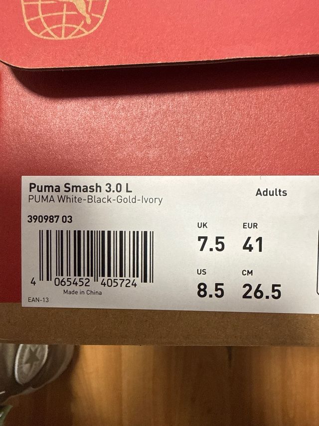 Zapatillas Puma Blancas Negras Doradas Talla 41