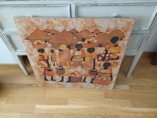 Pintura étnica batik de tela