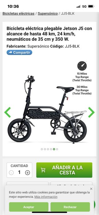 Bicicleta eléctrica plegable Jetson J5