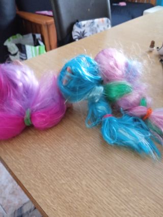 3 Perritos de juguete con pelo