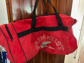 Bolsa de lona grande roja y negra