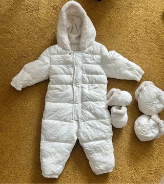 Buzo nieve infantil blanco con accesorios