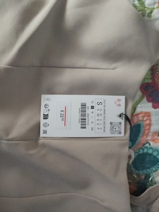 Top crop Zara beige talla S