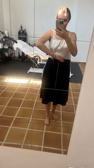 Falda Zara larga negra