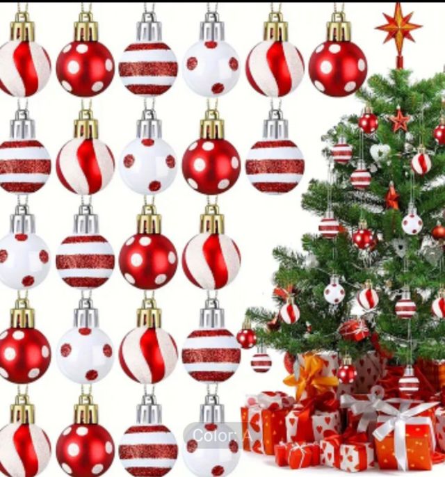 Bolas Navideñas Rojas y Blancas