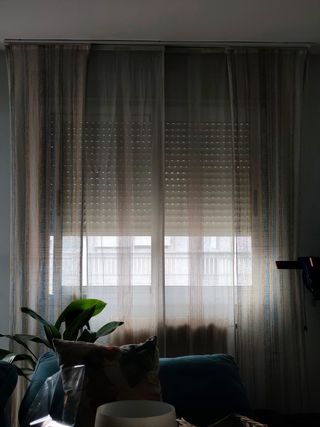 Pannello giapponese beige e multicolore + tenda multicolore
