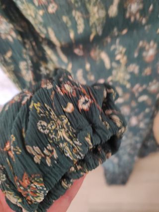 Vestido largo estampado floral manga larga