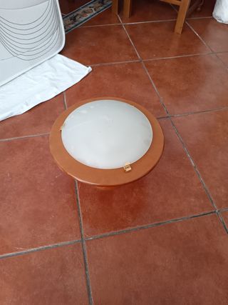 Lámpara de techo madera y cristal