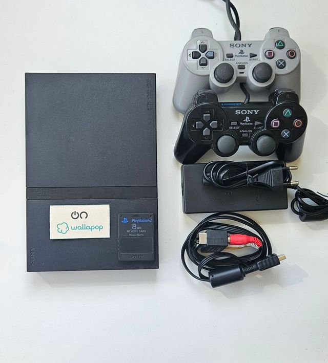 PlayStation 2 Slim Negra + EyeToy+ SingStar CHOLLO