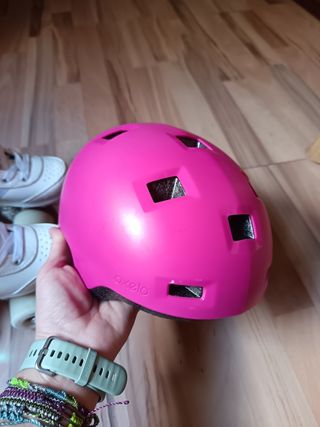 Patines Decathlon niña talla 29 + Casco rosa