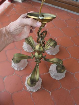 Lámpara de Bronce 5 Brazos