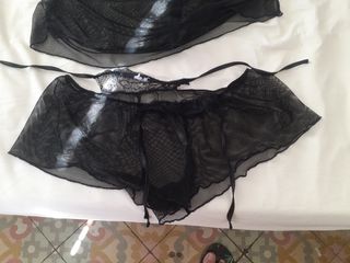 Negligé negro 2 piezas