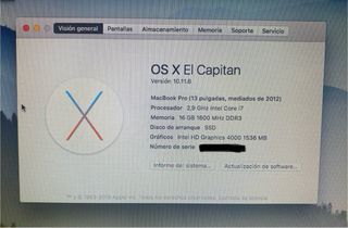MacBook Pro 13”i7 2012 16GB RAM SSD 50GB+HDD 750GB