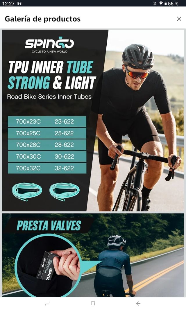 2 Cámaras TPU para Bicicleta de Carretera