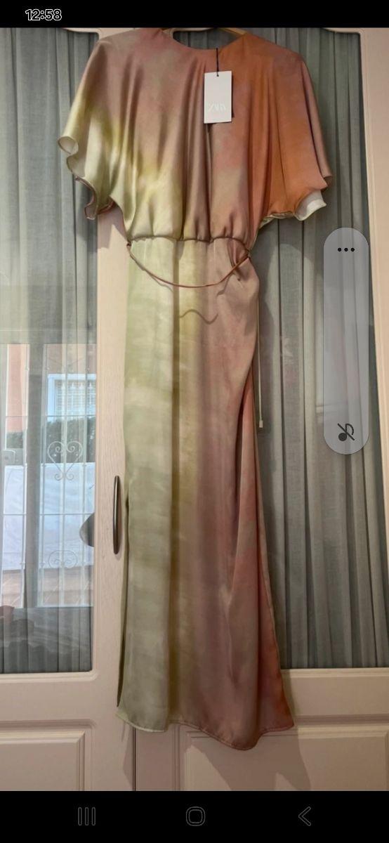 Vestido seda Zara Talla M