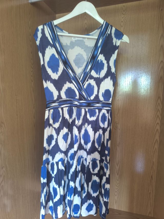 Vestido Sfera estampado azul y blanco Talla M