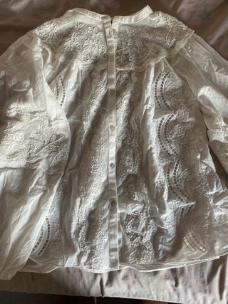 Blusa Zara Encaje Blanco