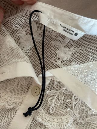 Blusa Zara Encaje Blanco