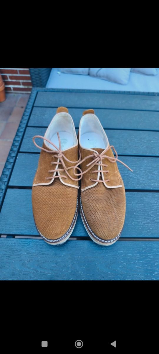 Zapatos Derby Cordones Marrones Talla 37