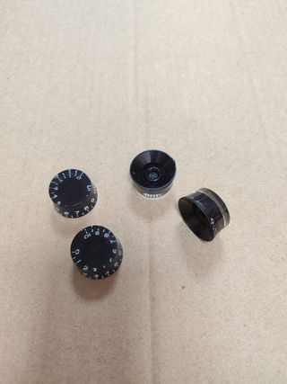 4 Botones Negros Estilo Les Paul