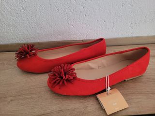 Manoletinas rojas talla 37