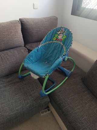 Sedia a dondolo per bambini blu e verde