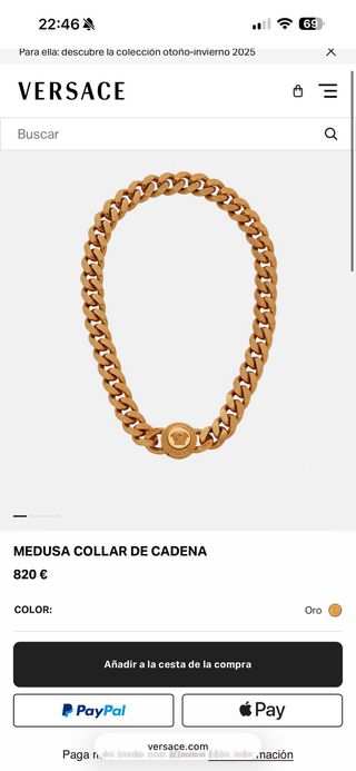 Collar Versace Dorado