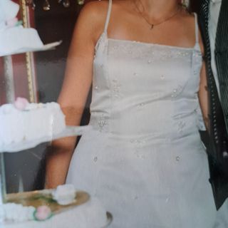 Vestido de Novia Blanco con chaqueta de pedrería 