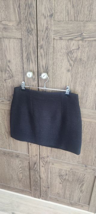 Falda Negra Invierno Mango Talla M