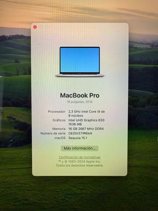 MacBook Pro 16 Intel i9 16GB RAM 1TB SSD