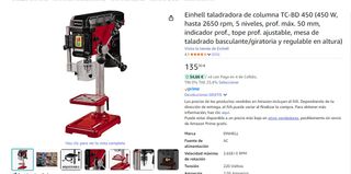 Taladradora de columna Einhell TC-BD 450W
