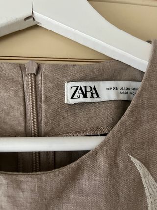Vestido ZARA beige con bordados