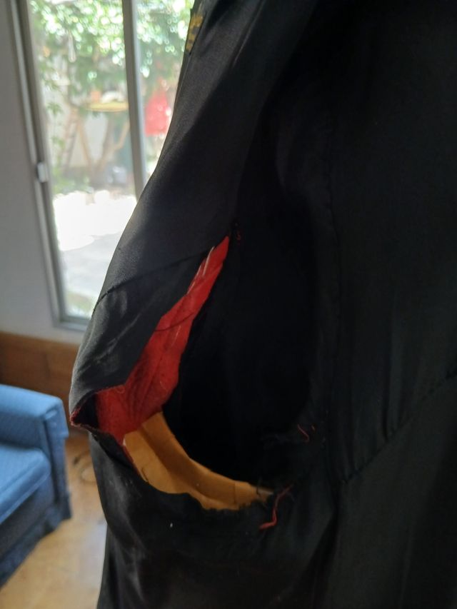 Abrigo de cuero rojo vintage años 70