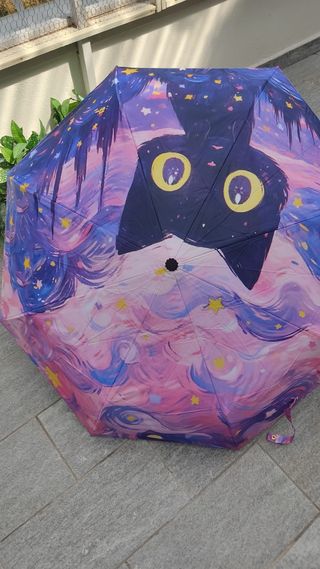 Ombrello con stampa gatto galattico