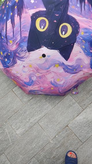 Ombrello con stampa gatto galattico