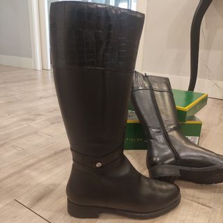 Botas altas de piel negras talla 39