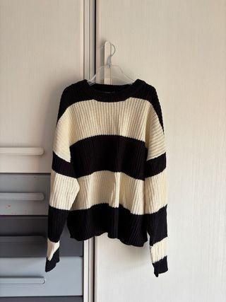 Jersey de rayas beige y negro