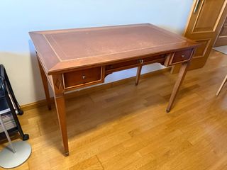 Mesa de despacho clásica cuero 120x66x78