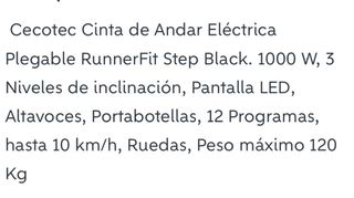 Cinta de Correr Cecotec 1000W
