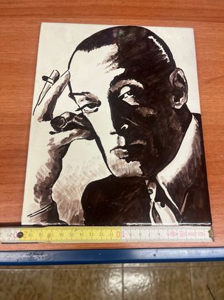 Disegno Totò su piastrella