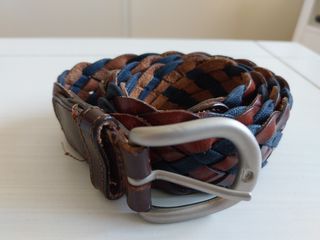 Cinturón trenzado piel niño 85 cm