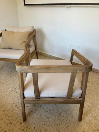 2 Sillones Madera Acacia Beige