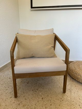 2 Sillones Madera Acacia Beige